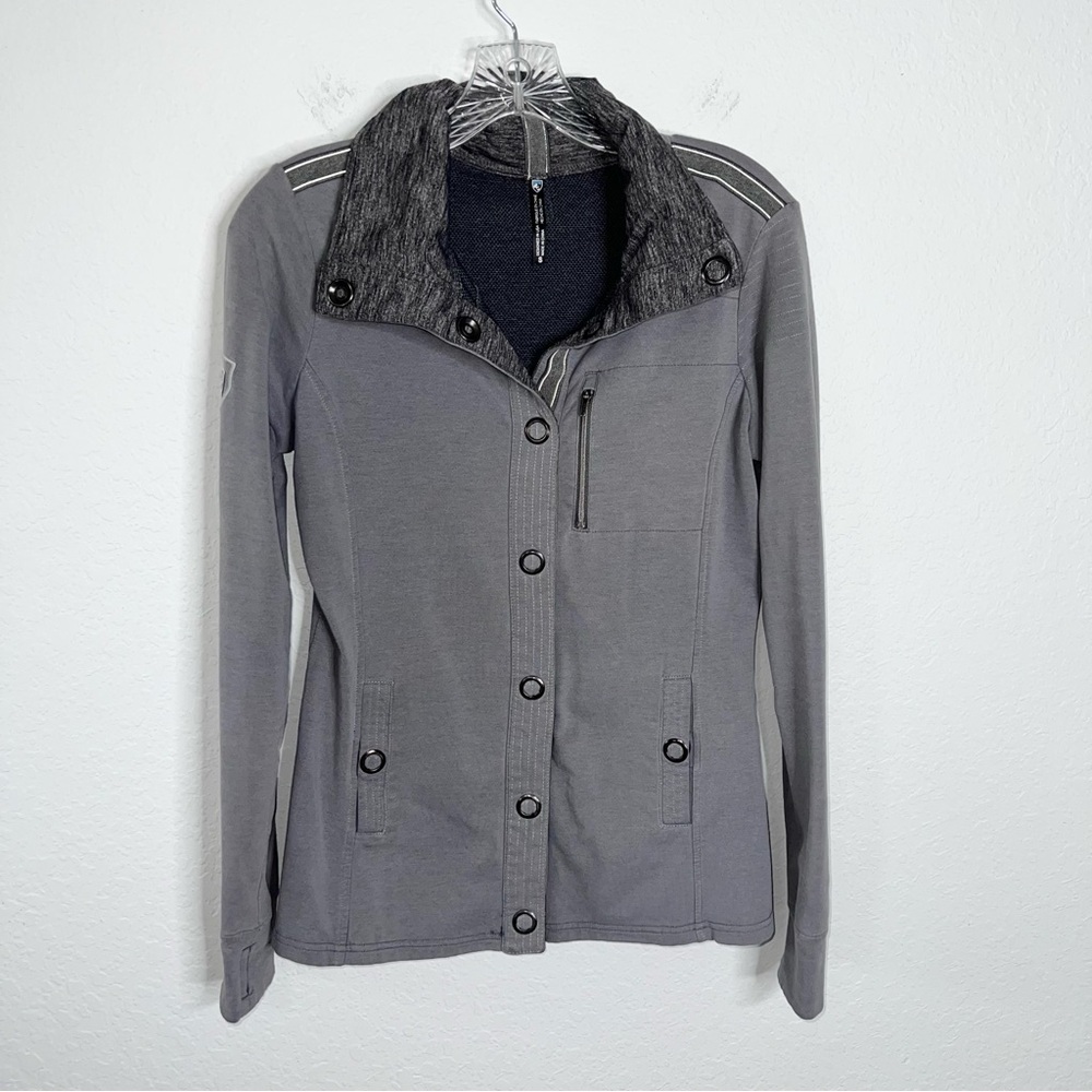 Kuhl Krush Jacket Women Small Snap Button Moto Coat Thumbholes 4234 Hiking B19